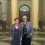 Barbara with Janine in the Courts to visit chief Justice Susan Denham